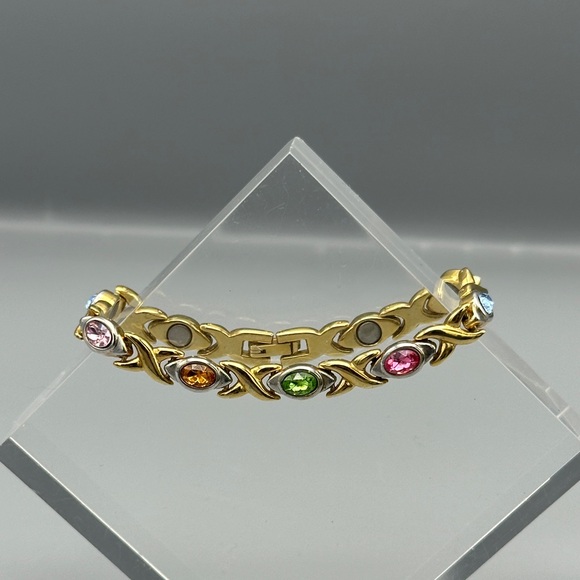 Jewelry - Gold Tone Multicolor Gemstone Bracelet